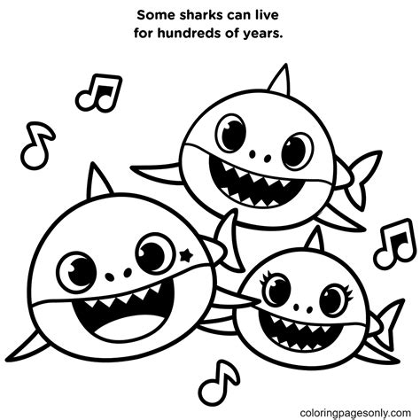 Baby Shark Coloring Pages Free Printable Coloring Pages