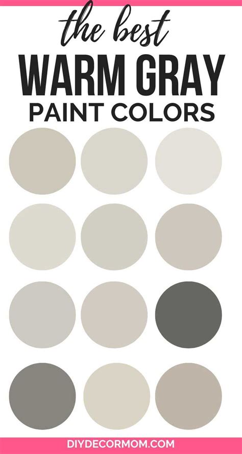 Warm Grays Paint Color Scheme Premade Paint Palette Sherwin Williams Digital Download E