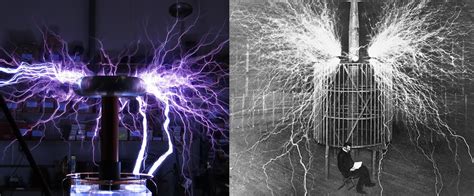 Modern Tesla Coil Left Versus Teslas Original Colorado Springs Magnifying Transmitter Coil