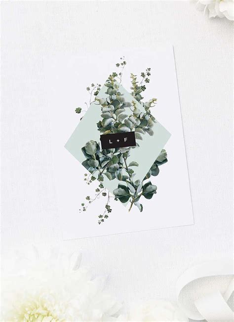Order These Natural Chic Green Modern Botanical Wedding Invitations