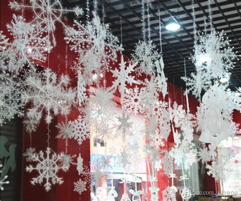 christmas hanging snowflakes ceiling party ornaments white