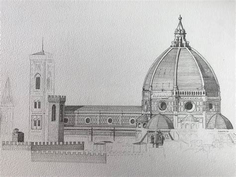 Fineliner Sketch Of The Duomo Florence In 2023 Architecture Sketch