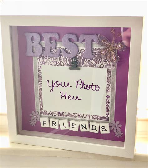 Handmade Best Friends Shadow Box Picture With Photo Clip Best Etsy