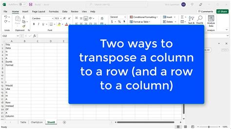 Convert Rows To Columns And Columns To Rows In Excel Transpose Function
