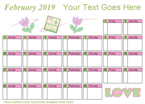 Monthly Activity Calendar February 2019 Activity Calendars For