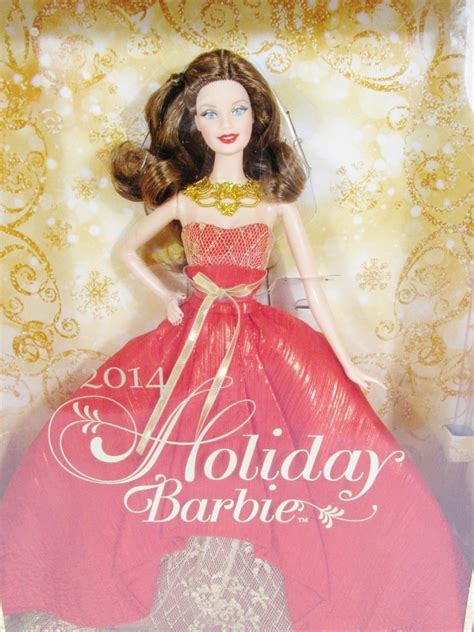 Nrfb 2014 Holiday Christmas Brunette Barbie Doll Collector Mattel Inc