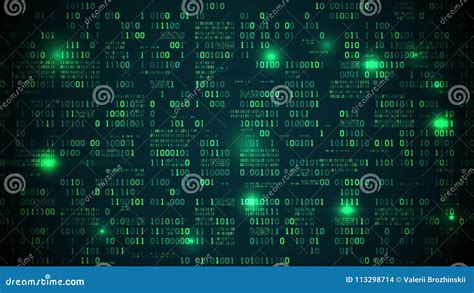 Abstract Futuristic Electronic Circuit Board With Binary Code Neural