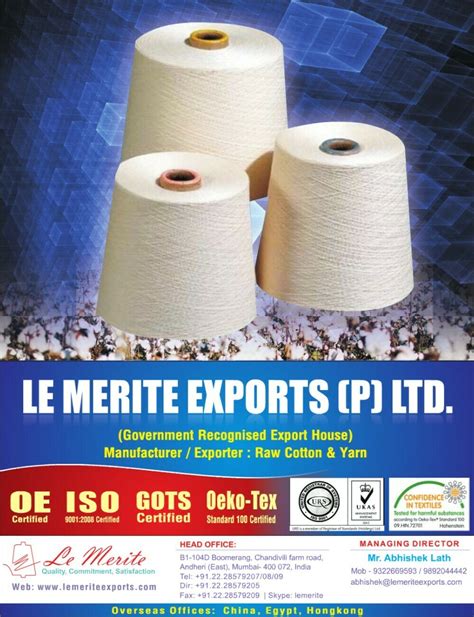 We are manufacturer exporter of leather gloves all types, i. Le Merite Exports(P) Ltd. - Cotton Spinning Mill and ...