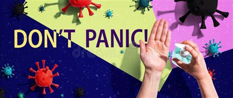 Dont Panic Theme With Person Washing Their Hands Stock Image Image Of Scared Quarantine