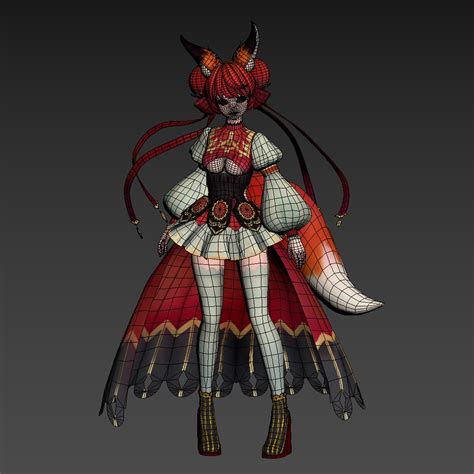 Riggend Foxgirl Character 3d Model Turbosquid 2165157