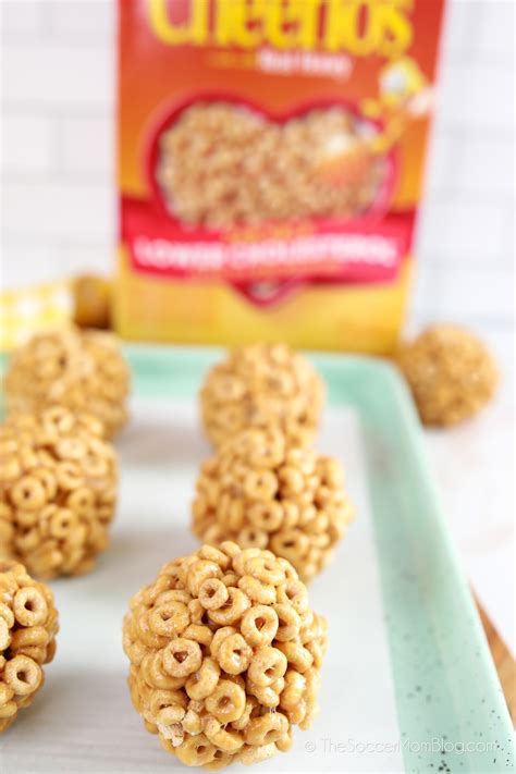 Honey Nut Cheerio Balls Peanut Butter Cheerio Treats Only 4 Ingredients