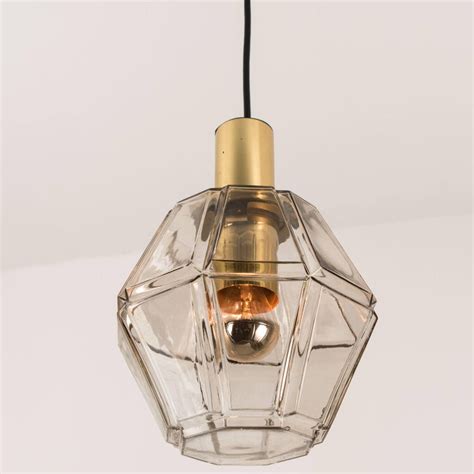 Geometric Brass And Clear Glass Pendant Light By Limburg 1970s For Sale At 1stdibs