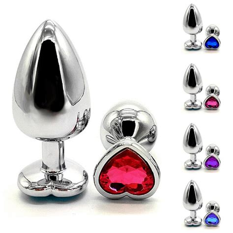 Li Bo Anal Beads Crystal Jewelry Heart Butt Plug Stimulator Sex Toys Dildo Stainless Steel Anal