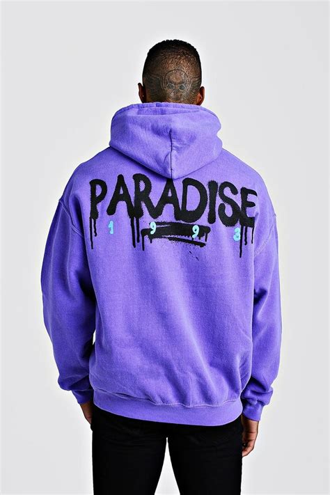 oversized paradise back print hoodie boohooman uk hoodie print hoodies hoodies men