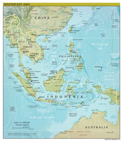 Large Scale Political Map Of Southeast Asia Vidiani Com Maps Gambaran