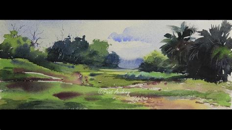 Watercolor Landscape Tutorial Step By Step Painting Youtube