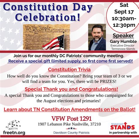 Constitution Day Celebration Free Tennessee
