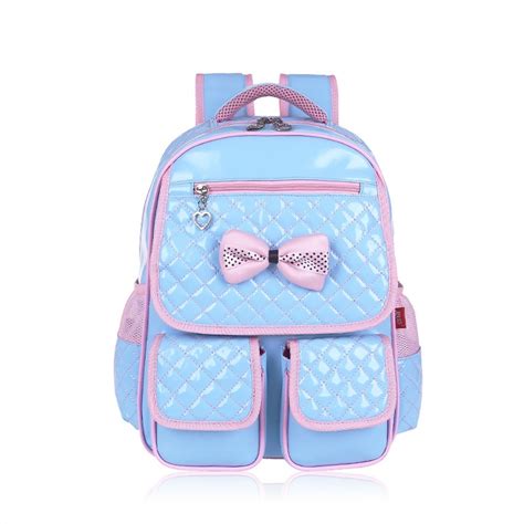 2017 New Pu Leather Pink Backpack Girls School Bags