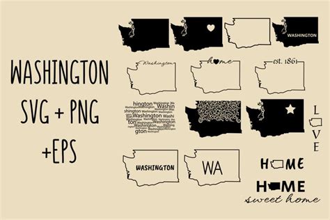 Washington State Svg Wa Svg State Of Washington Outline