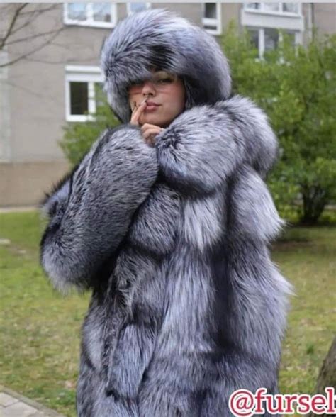 fox fur coat fur coats silver fox vests hoods women outdoors stunning cowls