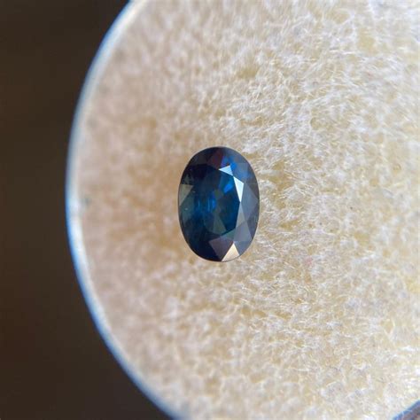 Fine Deep Blue Australian Sapphire 087ct Oval Cut Loose Rare Gem For