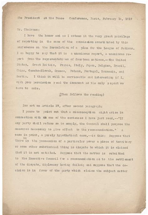 Documents From The Paris Peace Conference National Wwi Museum And