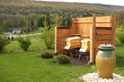 Hive Setup With Fence And Water Haha Perfect To Keep The Nosy