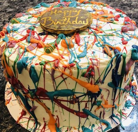 Color Splatter Cake By Mermade In 2020 Splatter Cake Cake Art Candy