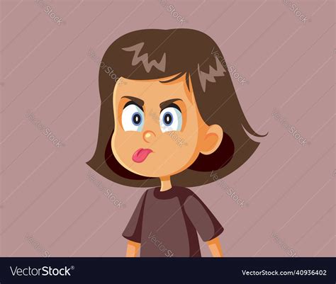 Rude Misbehaving Girl Sticking Her Tongue Out Vector Image