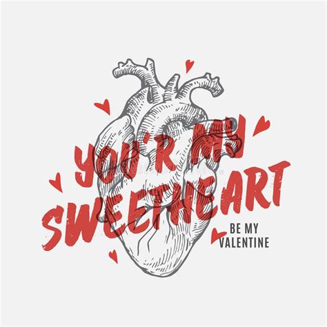 You Re My Sweetheart Typography Lettering Decorative Text Stock Vector
