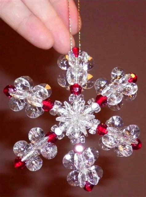 Christmas Bead Beaded Christmas Ornaments Snowflake Ornaments