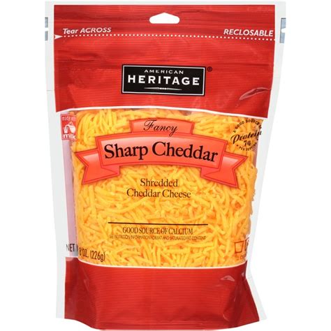 American Heritage Fancy Sharp Cheddar Shredded Cheese 8 Oz Instacart