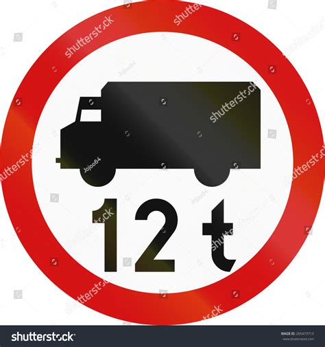 Polish Traffic Sign Prohibiting Thoroughfare Lorries Stock Illustration