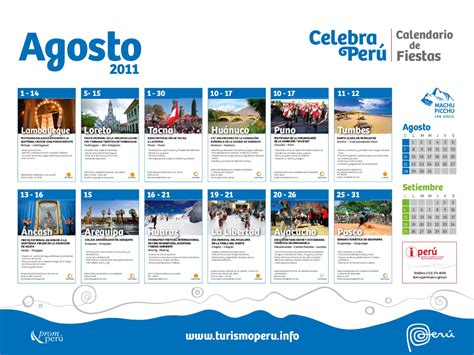 Calendario De Fiestas De Agosto 2011 By Visit Peru Issuu