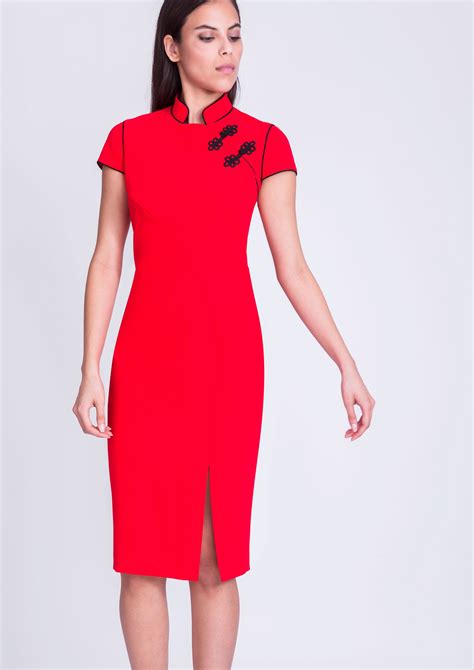 vestido vermelho estilo oriental workwear dress kurti designs party wear china dress chinese