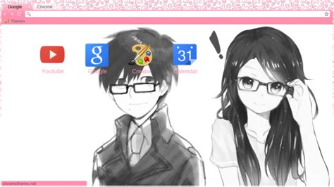 Anime Boy And Girl With Glasses Chrome Theme Themebeta