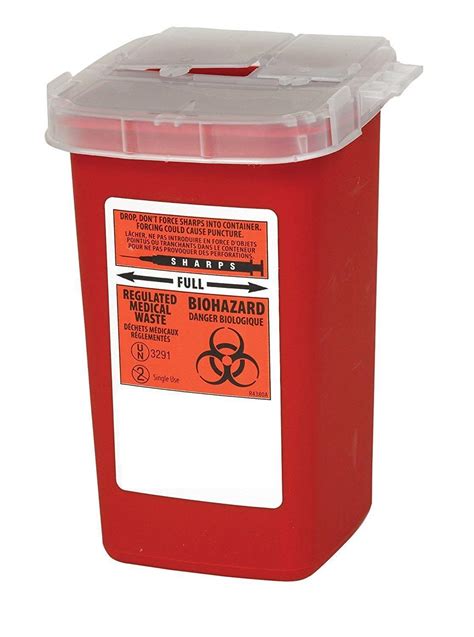 Global Sharps Container Biohazard Needle Disposal Container Quart