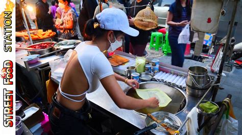 Famous Roti Lady Thailand Egg Banana In Bangkok At Night Thai Street Food Youtube