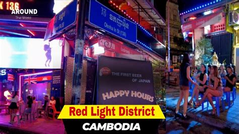 Red Light District In Phnom Penh Cambodia Clubs And Bars Walking Tour Nightlife In Phnom