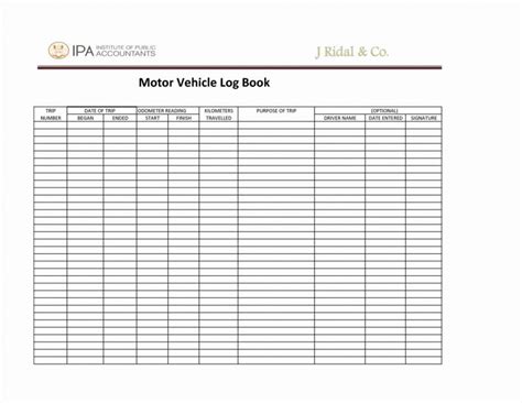 Ato Vehicle Log Book Spreadsheet — Db