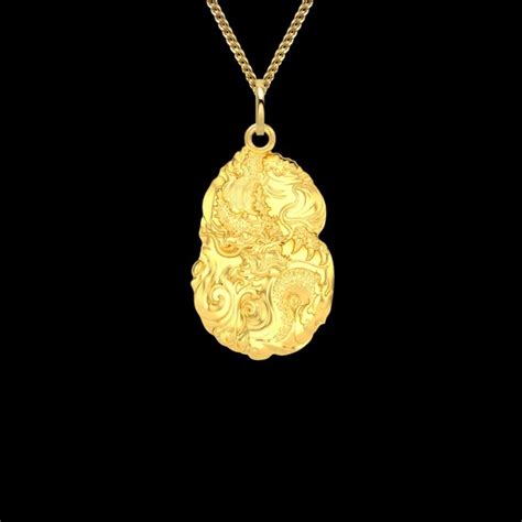 Gold Dragon Pendant 14k Solid Gold Dragon Necklace Dragon Etsy