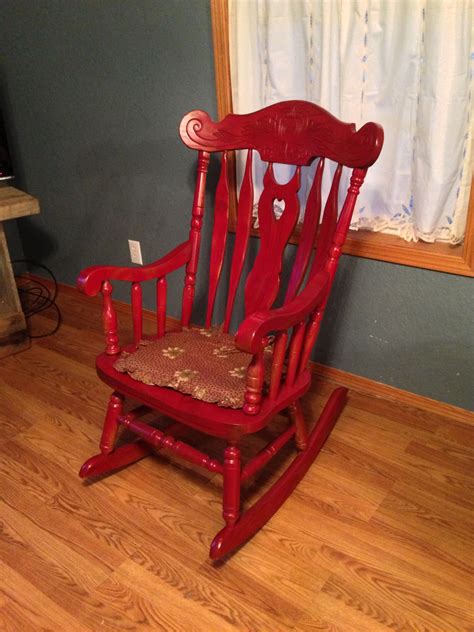 Red Rocking Chair This Was Maple And I Sprayed It With Red Outdoor