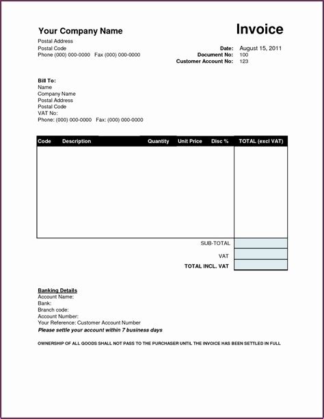 Fillable Invoice Form Free Printable Forms Free Online