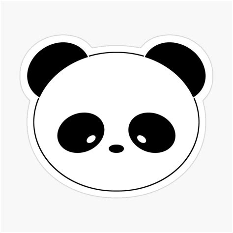 Cute Panda Face Illustration Simple Cartoon Panda Face Digital