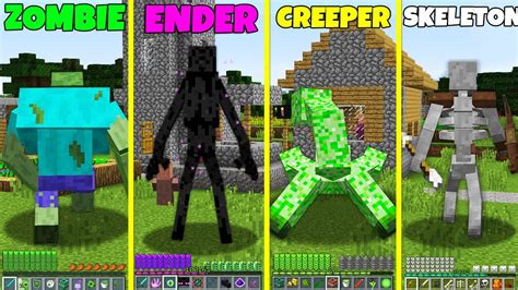 Enderman Zombie Creeper Skeleton Attacked The Village In Minecraft Monster School Master My