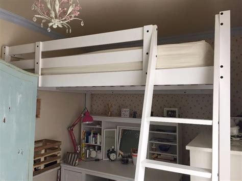 White Double Loft Bed From Ikea Stora Includes All Fixings And