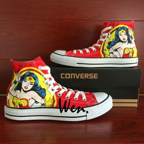 Men Womens Sneakers Red Converse All Star Hand Painted Shoes Wonder