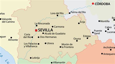 Landmarks and monuments on the map. Mapa de Sevilla