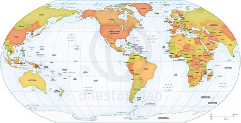 🌎 Vector Map World Political Robinson America One Stop Map