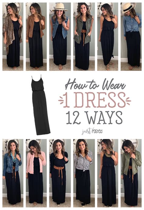 how to wear one black maxi dress twelve ways just posted